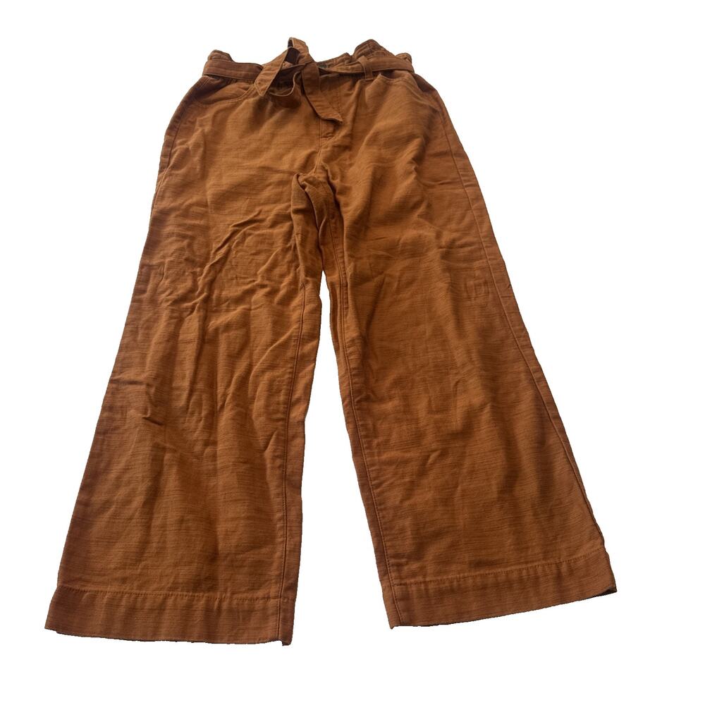JCrew Paperbag High Rise Wide Leg Crop Twill Pants Terracotta Women’s size 6